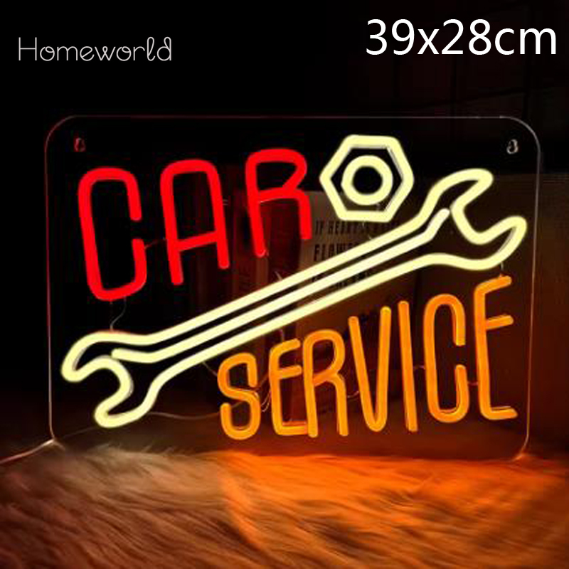 Auto Repair Shop Signs - Car Service Neon Sign Warm White