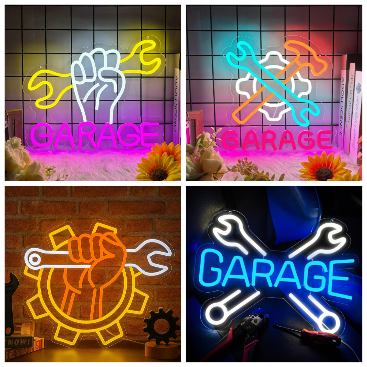 Auto Repair Shop Signs - Garage Neon Sign Powered LED Neon
