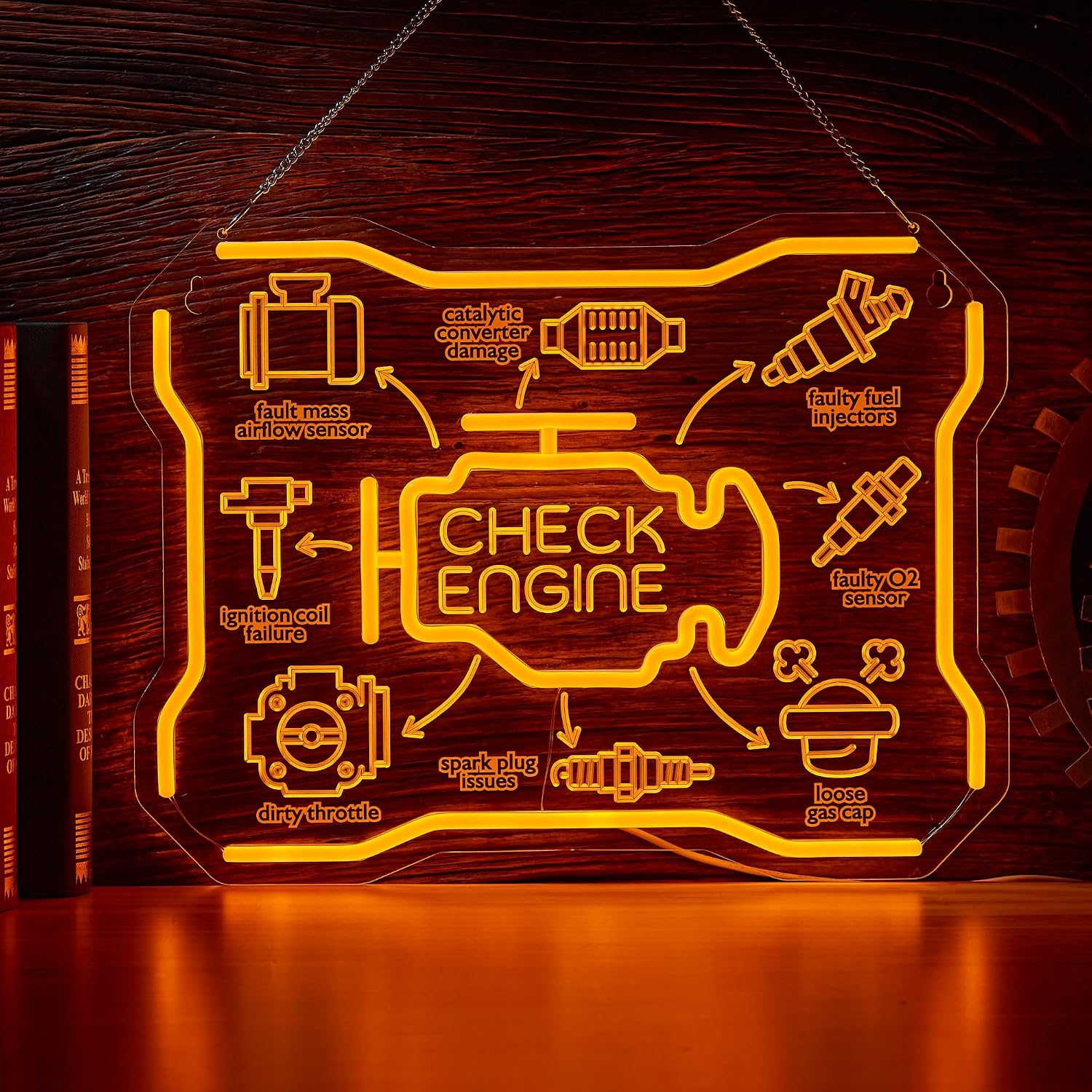 Auto Repair Shop Signs - Check Engine Neon Sign USB LED