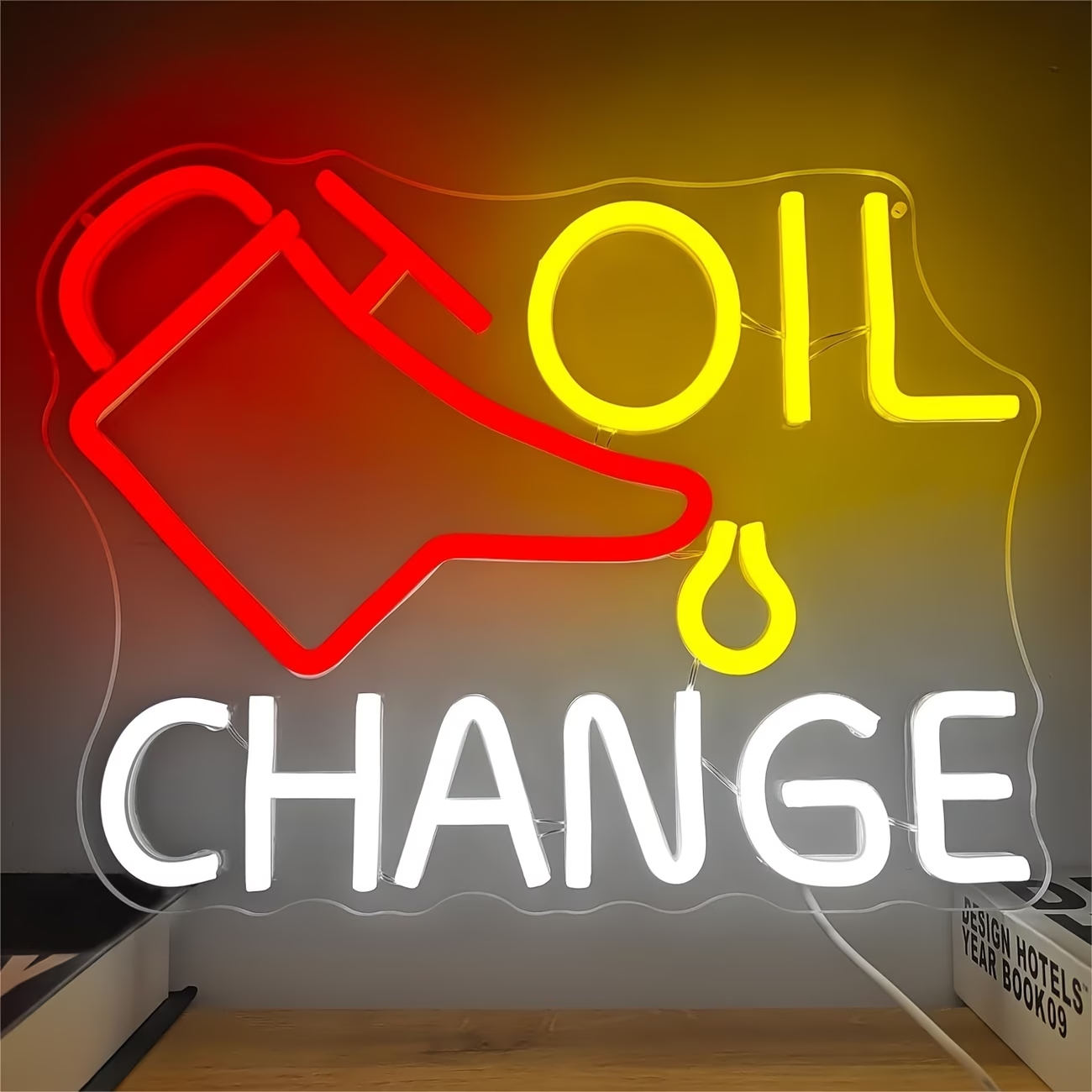 Auto Repair Shop Signs - Oil Change Neon Sign Garage Neon