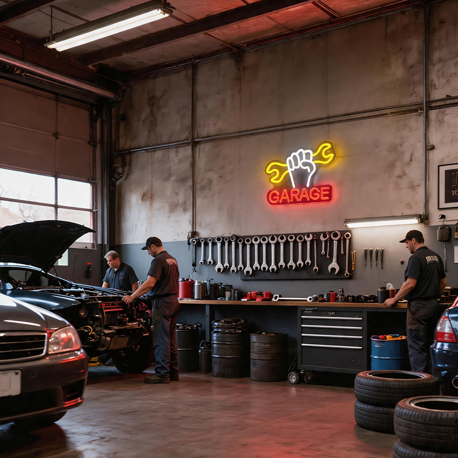Garage Led Neon Sign, Wrench T - Auto Repair Shop Signs 评论和价格