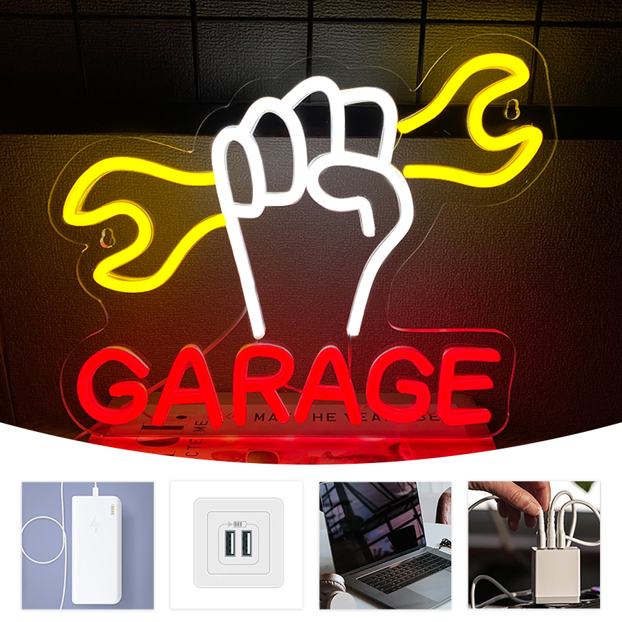 Garage Led Neon Sign, Wrench T - Auto Repair Shop Signs 评论和价格