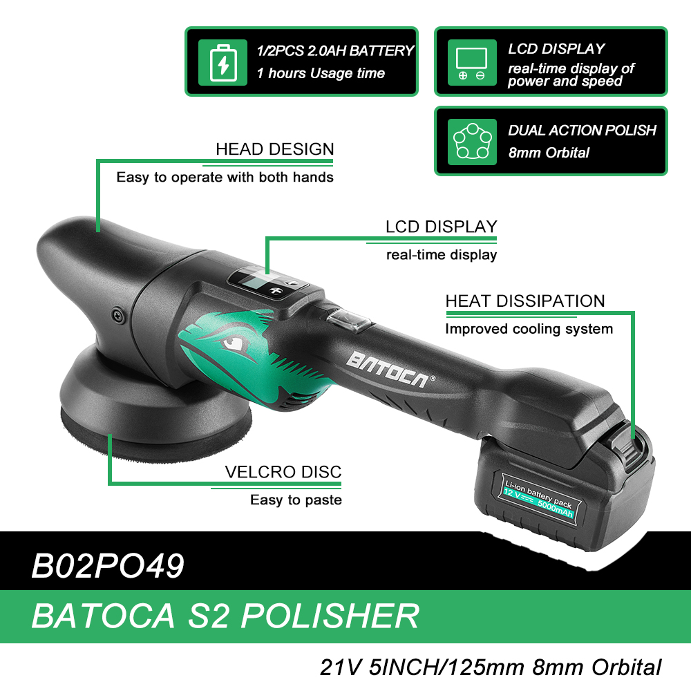 BATOCA S2 21V Cordless Car Pol - Orbital Polisher Da 评论和价格