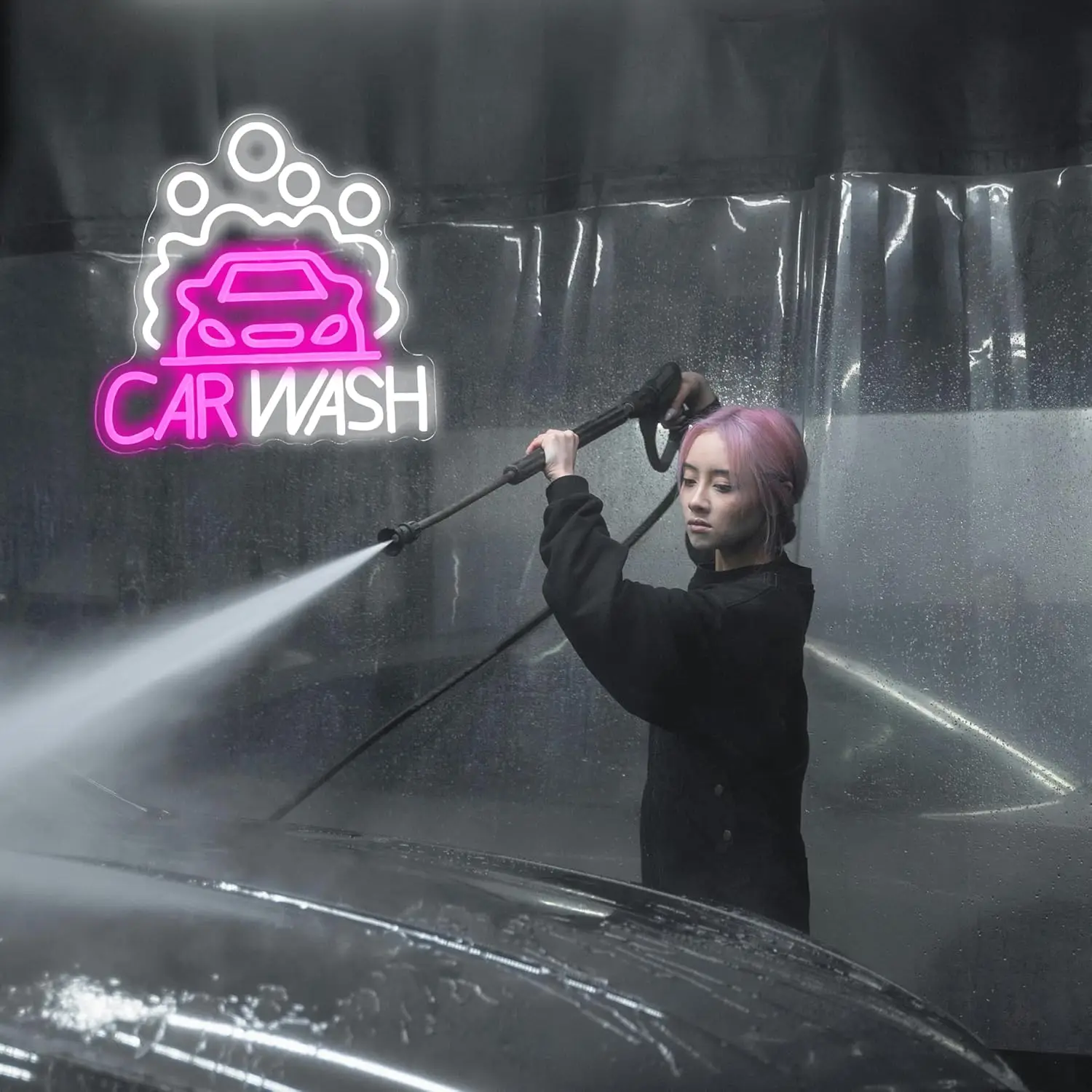 Sedan LED Neon Light Car Wash  - Auto Repair Shop Signs 评论和价格
