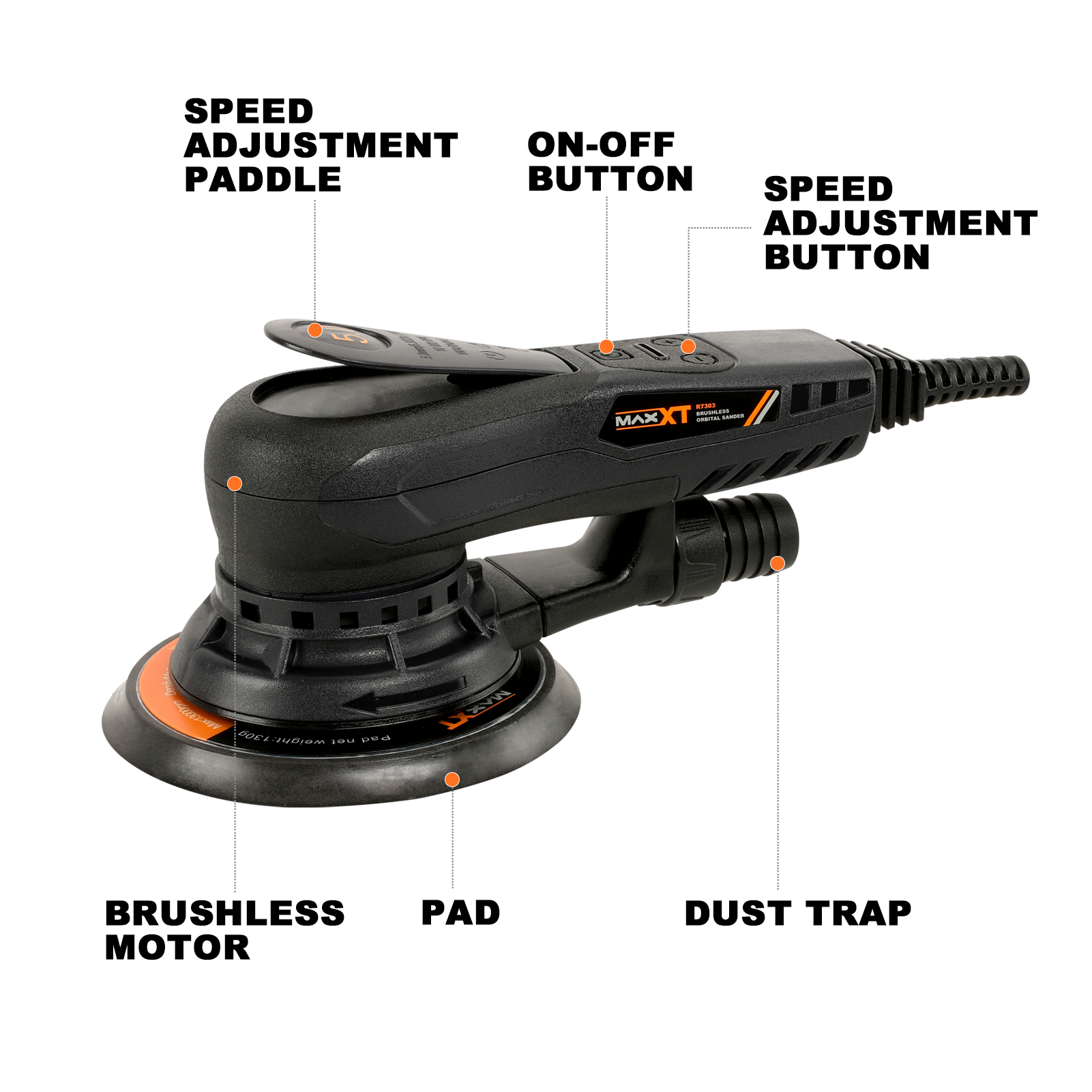 MAXXT 6Inch 150mm Power Sandin - Orbital Polisher Da 评论和价格