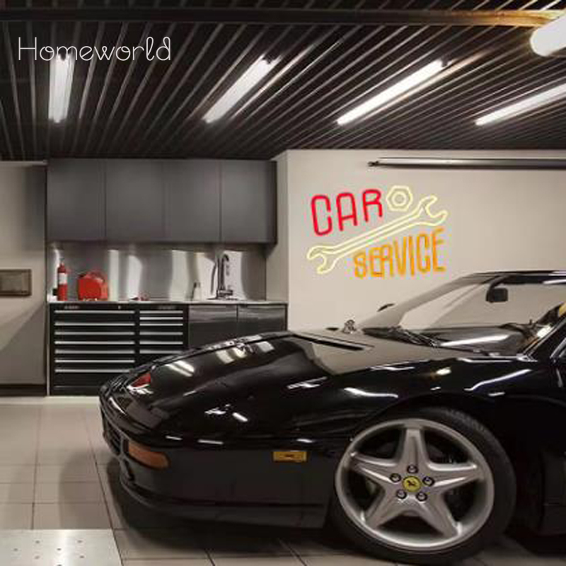 Car Service Neon Sign  Warm Wh - Auto Repair Shop Signs 评论和价格