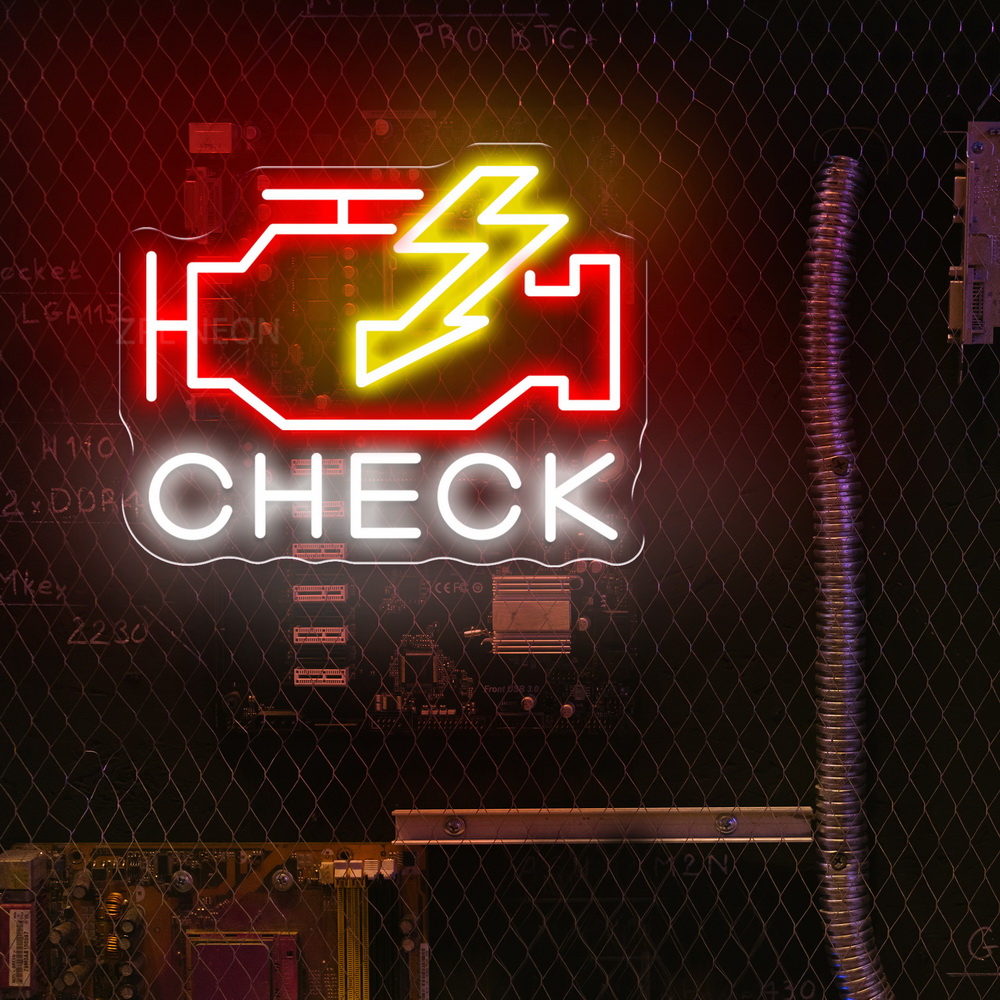 Check Engine Neon Sign Led Lig - Auto Repair Shop Signs 评论和价格