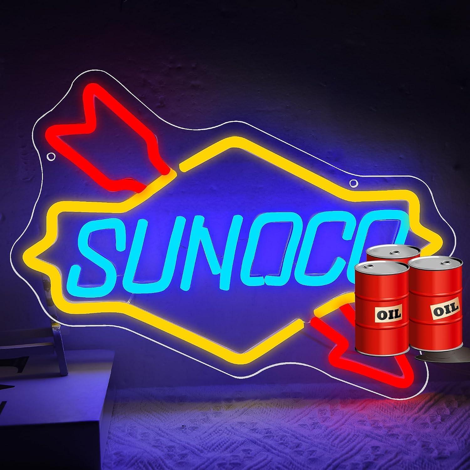 Gas Station Neon Sign Oil USB  - Auto Repair Shop Signs 评论和价格