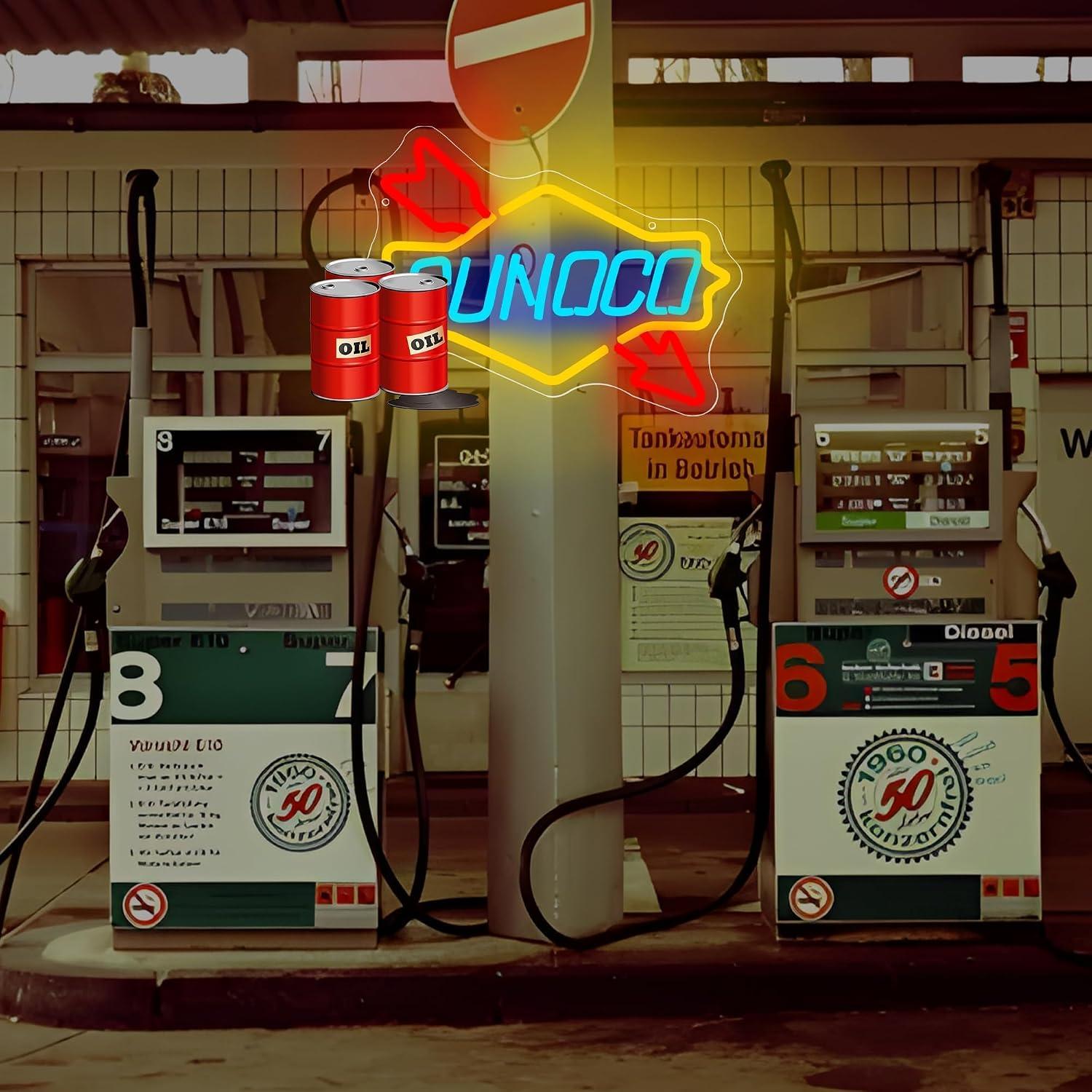 Gas Station Neon Sign Oil USB  - Auto Repair Shop Signs 评论和价格