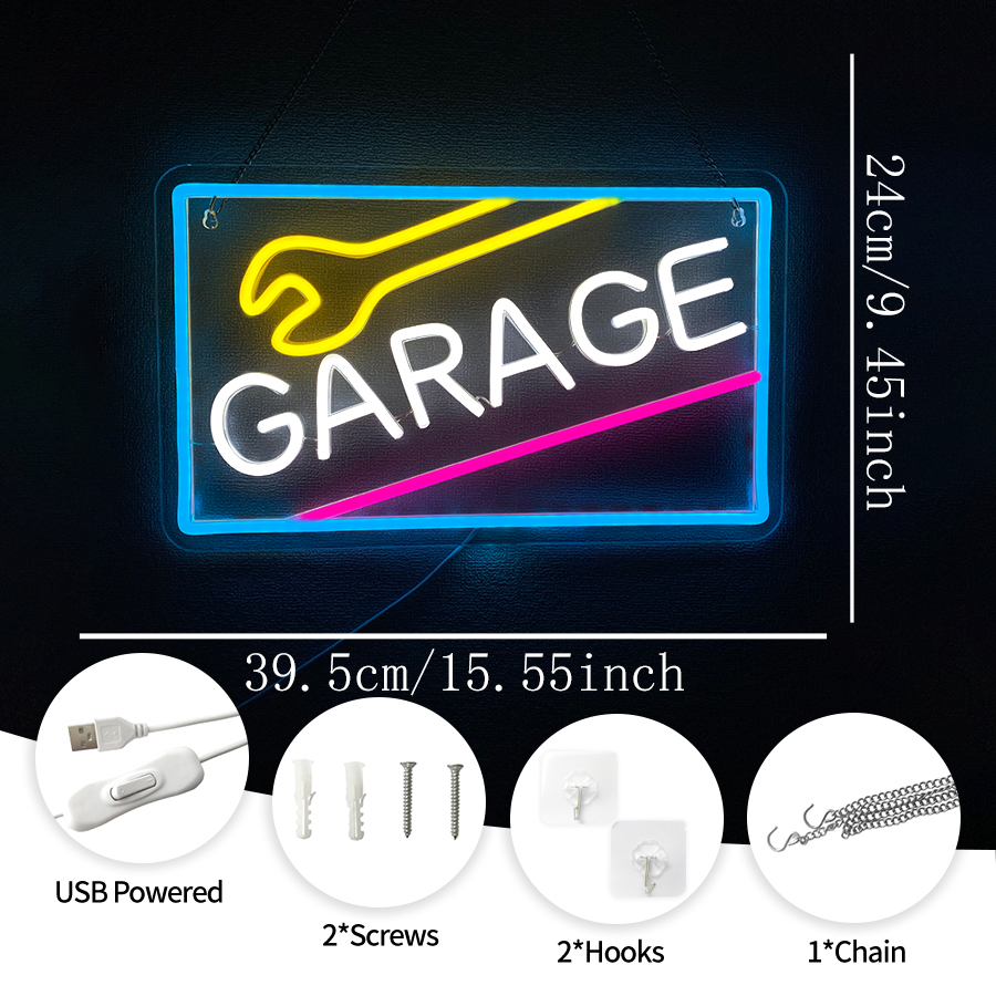 Garage Neon Sign For Wall Deco - Auto Repair Shop Signs 评论和价格