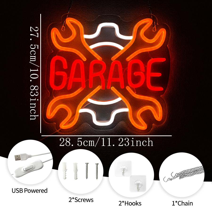 Garage Neon Sign for Wall Deco - Auto Repair Shop Signs 评论和价格