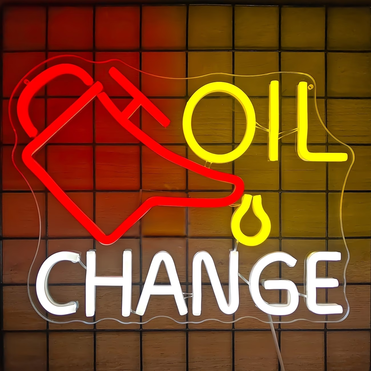 Oil Change Neon Sign Garage Ne - Auto Repair Shop Signs 评论和价格